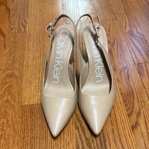 Calvin Klein Women's Tan Slingback Heels